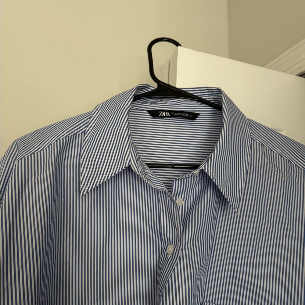 Zara Women’s Classic Blue Pinstripe DressShirt